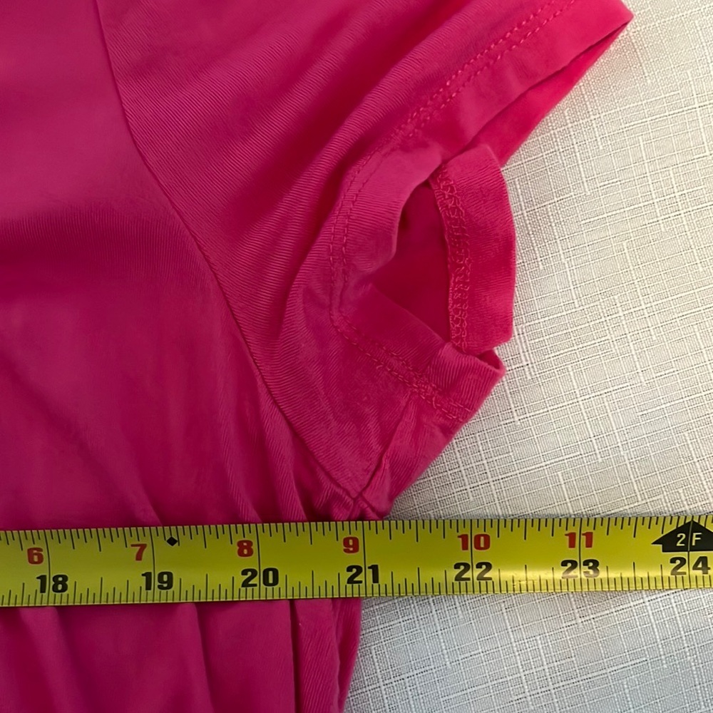 Rafaella Bright Pink Short Sleeve Asymmetric Hem Top - Picture 10 of 10